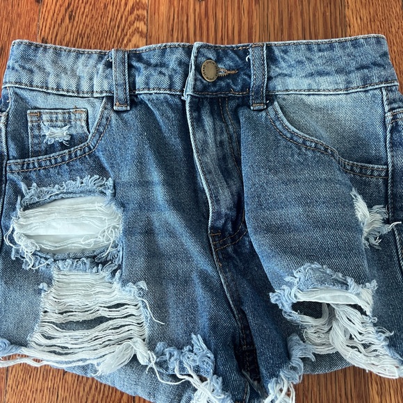 FOREVER 21 Destroyed Denim Distressed Jean Edgy Size 23 Shorts and SHEIN Size 11 - Picture 3 of 5